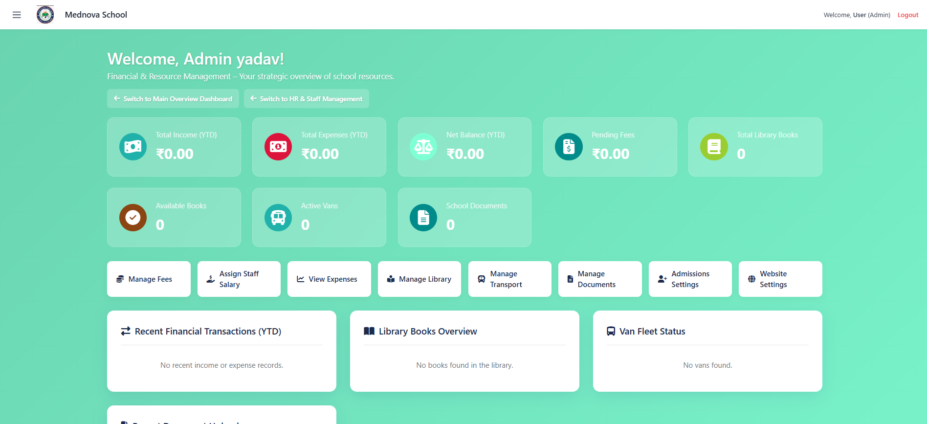 Mednova school Login Page